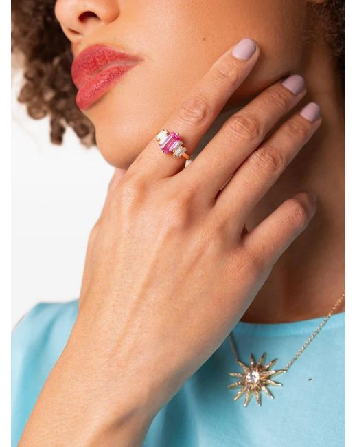 Suzanne Kalan Orange Sapphire And Diamond Ring