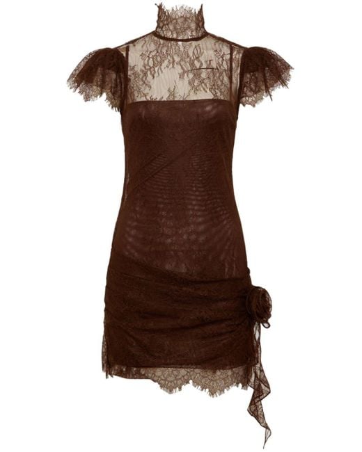 beige brown leopard print dress long sleeve AKIRA Chicest Of Chic Leopard Print Mini Dress main image 0