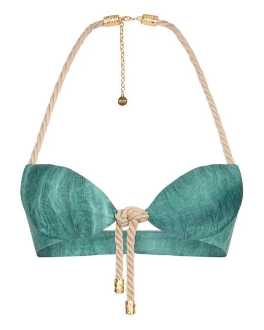 Roberto Cavalli Green Rope-Detailing Top