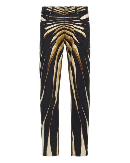 Roberto Cavalli Black Striped Trousers for men