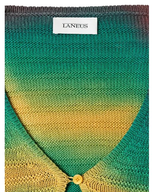 Laneus Green Front-Pocket Cardigan