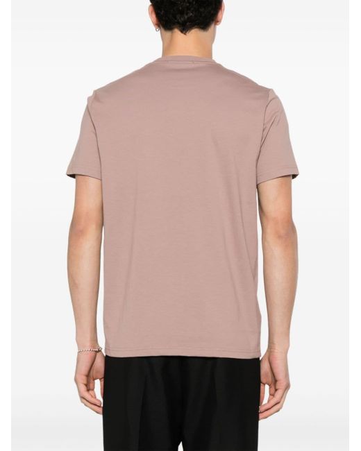 Fred Perry Pink Flocked-logo Cotton T-shirt for men