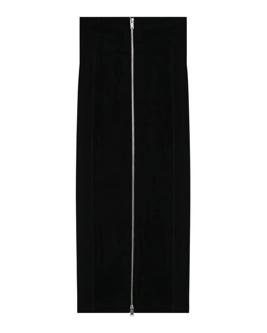 Erika Cavallini Semi Couture Black Zip-Fastening Long Skirt