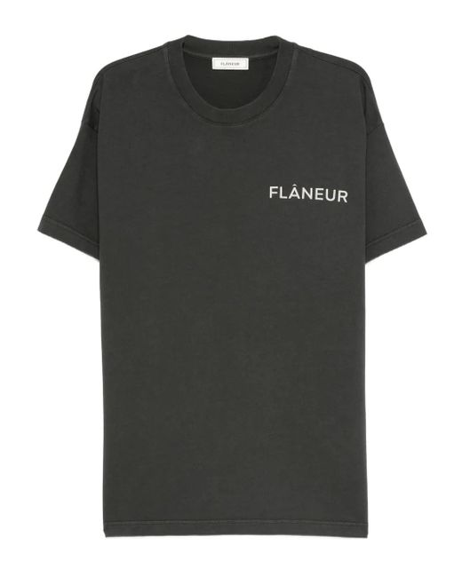 flâneur Black Logo-Print T-Shirt for men