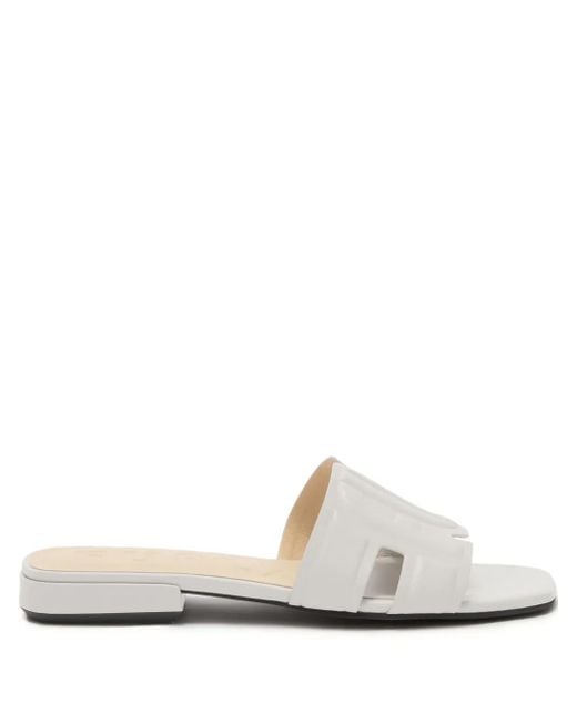 Furla エンボスロゴ サンダル White