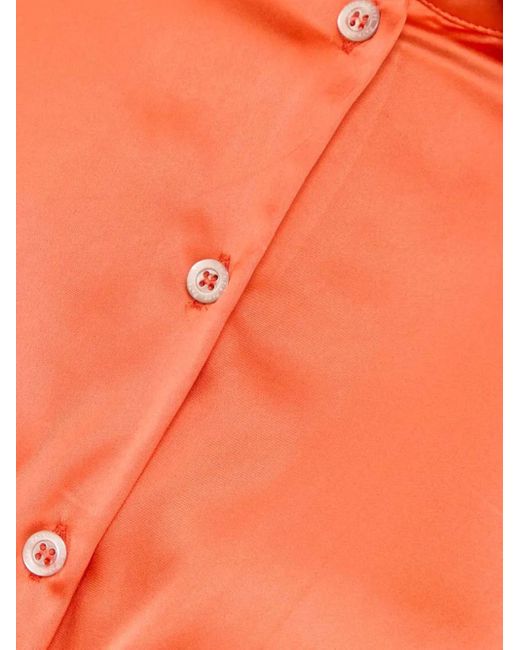 Patrizia Pepe Orange Buttoned Twist-Detailed Mini Dress