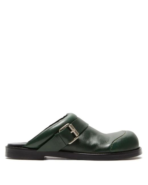 Acne Green Leather Mules