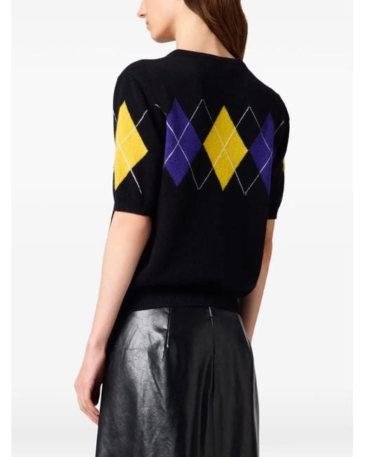 MSGM Blue Short-Sleeve Sweater