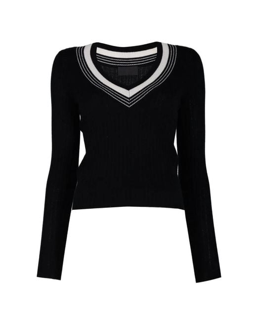 Nili Lotan Black Aziel Ribbed-Knit Sweater