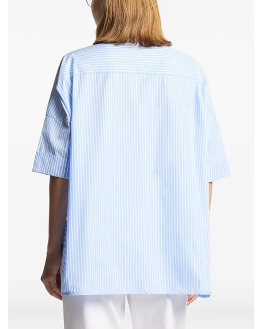 Fay Blue Striped Short-Sleeve Shirt
