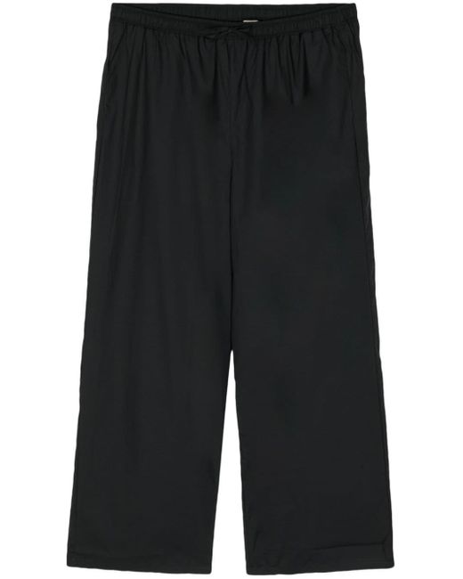 Baserange Black Drawstring-waistband Cotton Trousers