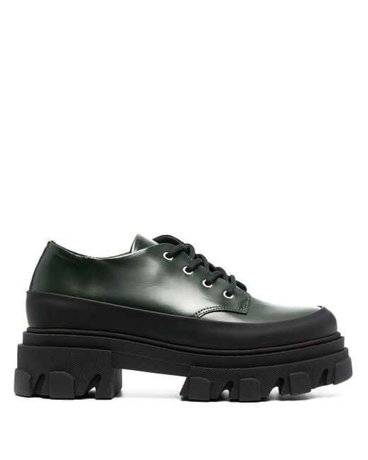 Ganni Green Chunky Sole Oxford Shoes