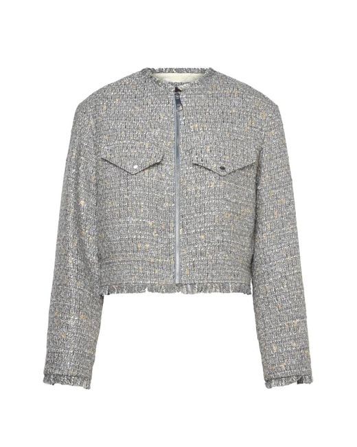 Boss Gray Jawelli Frayed Jacket