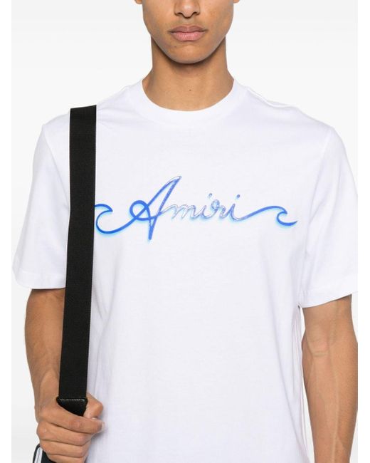Camiseta con logo estampado Amiri de hombre de color White
