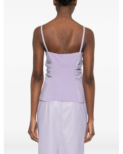 Erika Cavallini Semi Couture Purple Button Strap Blouse