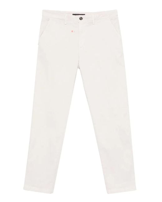 40 Weft White Stretch-Cotton Pants for men