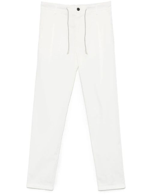 Eleventy White Drawstring Trousers for men