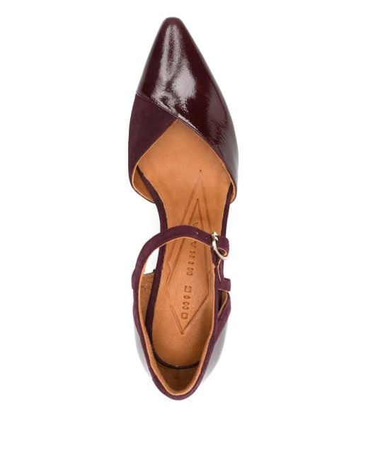 Chie Mihara 70 Mm Pumps Met Blokhak En Enkelbandje in het Brown