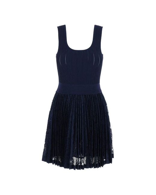Jonathan Simkhai Blue Elis Ribbed Lace Dress