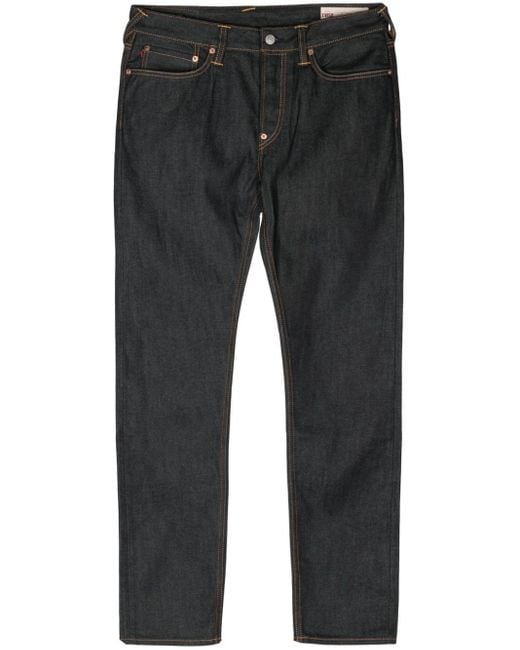 Evisu Gray Slim-leg Logo-patches Jeans for men