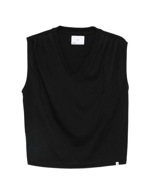 Woc Black Matera V-Neck Sleeveless Top