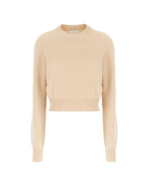 Malo White Ribbed-Knit Cropped Sweater