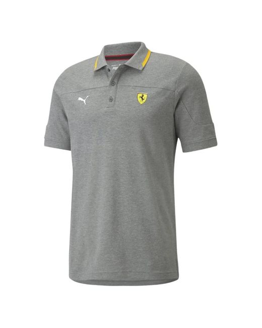 PUMA Gray X Ferrari Race Polo Shirt for men