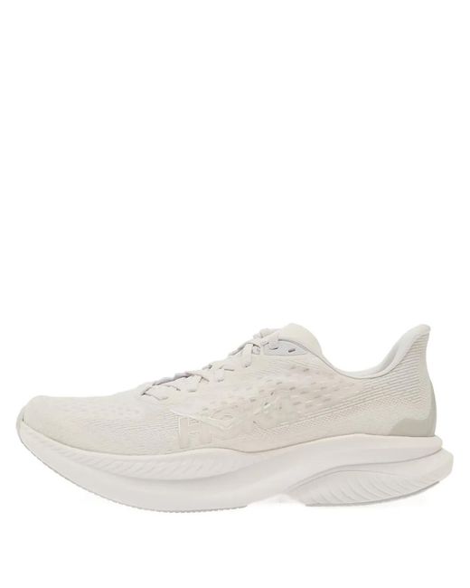 Hoka One One White Mach 6 Perforated-Detail Sneakers for men