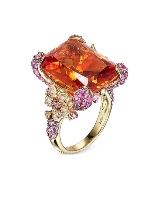 Anabela Chan Orange Bague Imperial Cinderella En Or Blanc Et Jaune 18Ct