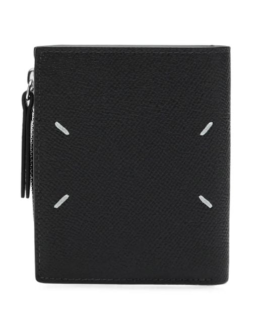 Maison Margiela Black Flip Flap Leather Wallet for men