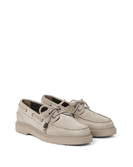 Brunello Cucinelli Gray Flat Shoes