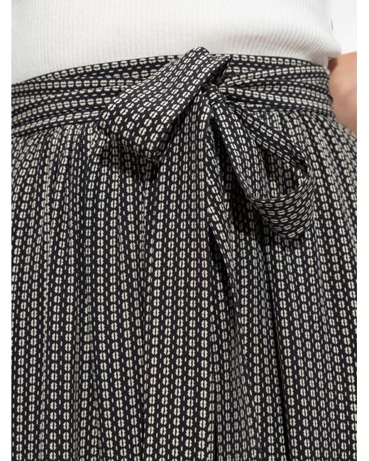Chloé Gray Geometric-Print Tiered Midi Skirt