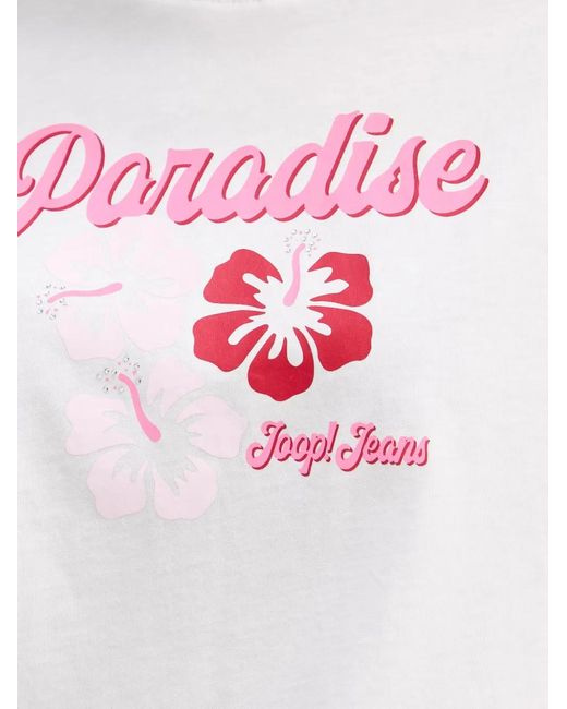 Joop! White Graphic-Print Boxy-Fit T-Shirt