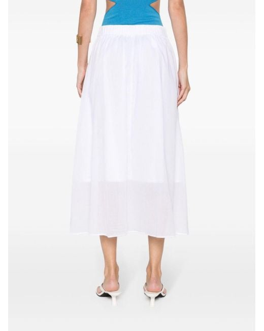 Peserico White Bead-detail Asymmetric Skirt