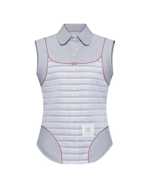 Thom Browne Gestreept Blouse in het Blue
