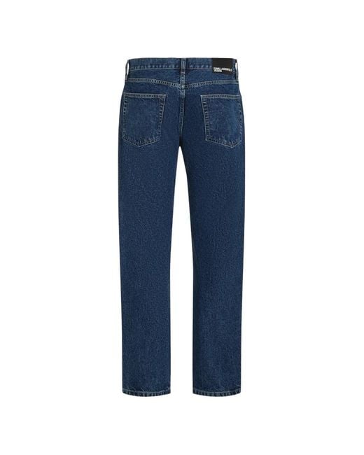 Karl Lagerfeld Blue Straight Logo Jeans for men