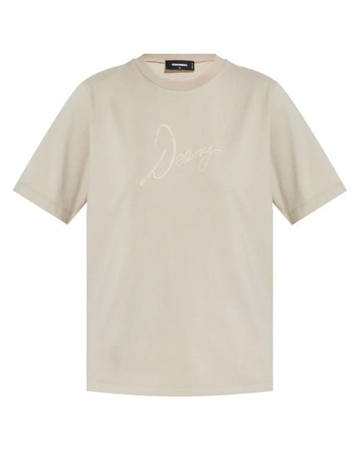 DSquared² White Text-Print T-Shirt