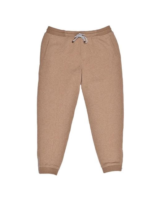 Brunello Cucinelli White Drawstring Cashmere Track Pants for men