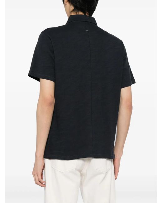 Rag & Bone Black Logo-Embroidered Polo Shirt for men