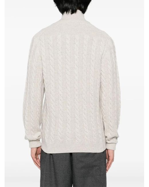 メンズ N.Peal Cashmere Richmond カーディガン White
