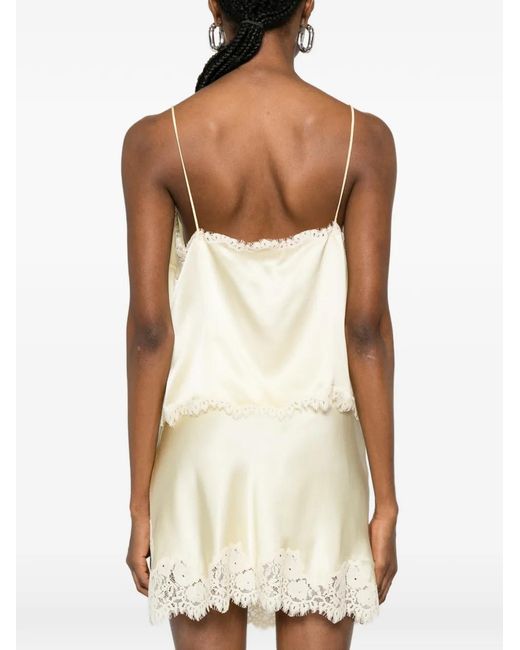 Doen White Loure Lace-Trim Top