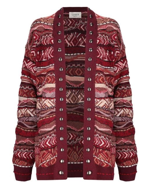 Cardigan Con Borchie di Laneus in Red