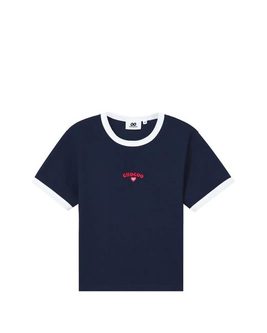 Chocoolate Blue T-Shirt En Coton À Broderies