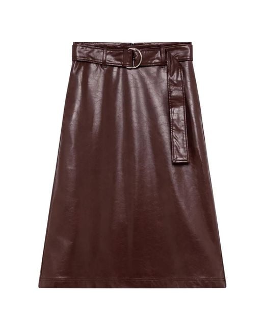 MSGM Asymmetrische Midi-Rok in het Brown