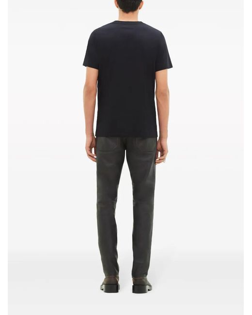 Courreges Black Graphic-Print Cotton T-Shirt for men