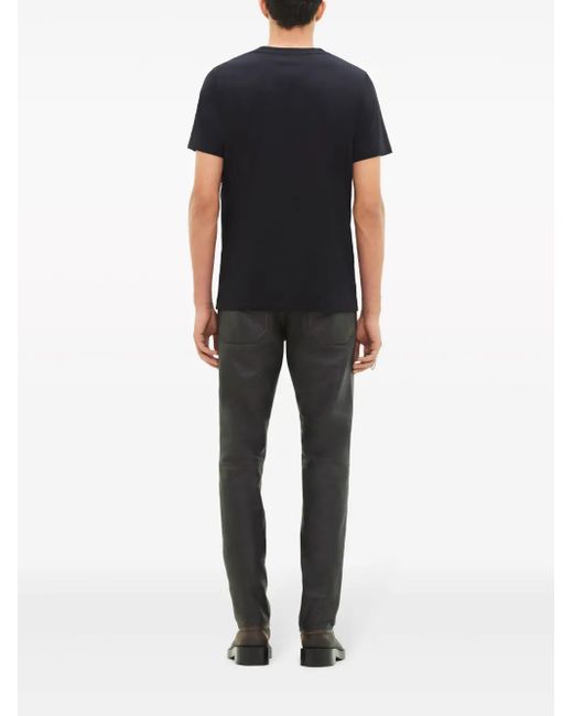 Courreges Black Graphic-Print Cotton T-Shirt for men