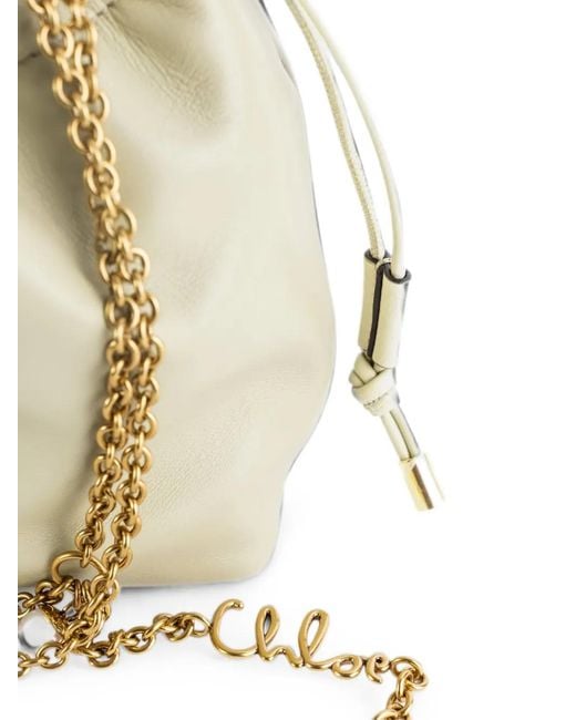 Chloé Natural Small Icons Drawstring Nappa Leather Bucket Bag