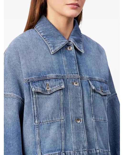 Drykorn Blue Veste En Jean Holbrooks À Coupe Crop