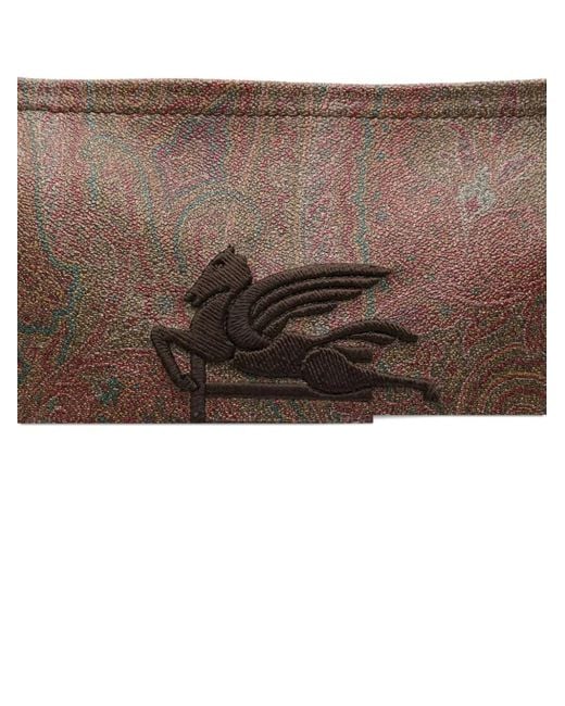 Etro Brown Paisley Print Pouch for men