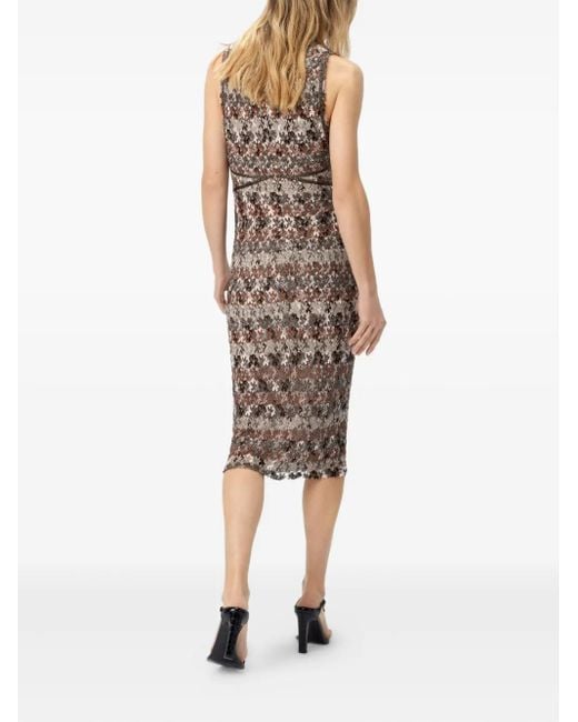 Missoni Natural Floral V-Neck Midi Dress